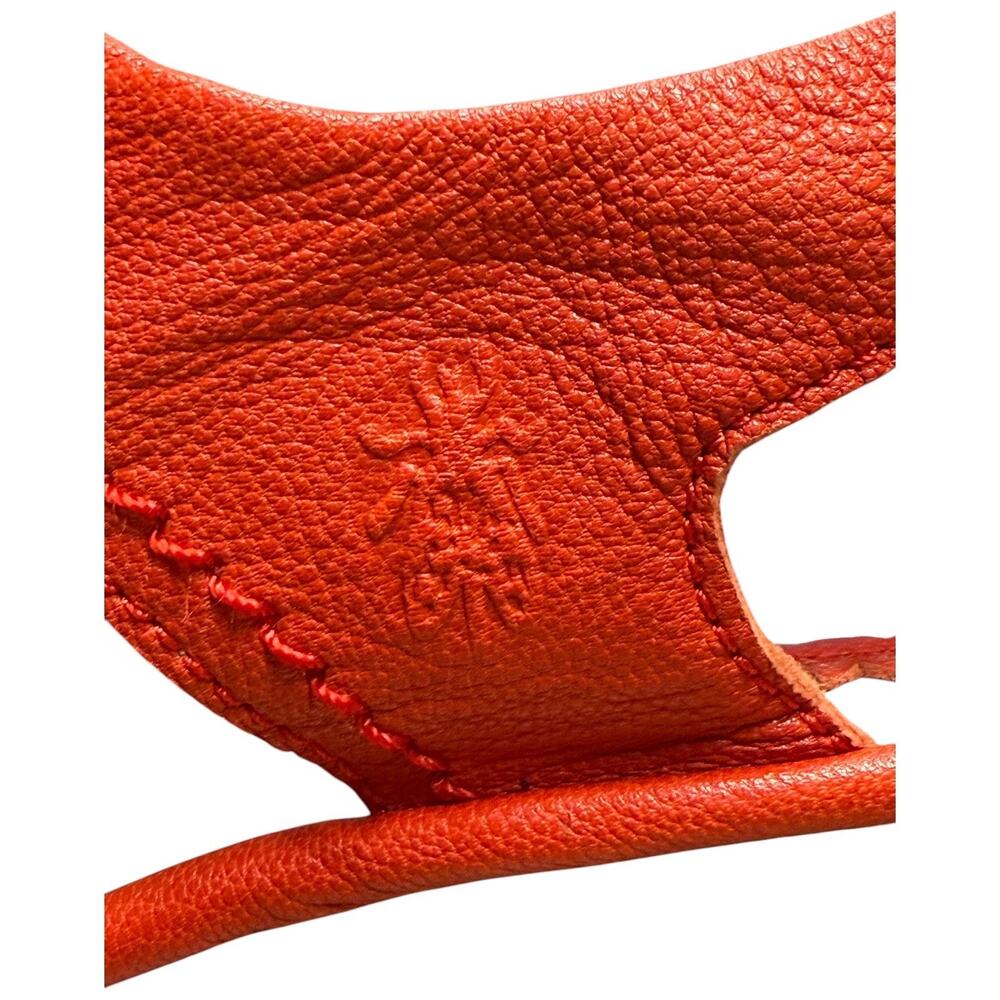 FLY LONDON Yifa Women's 37/US 6.5 Orange Leather Wedge Sandals Lace Up Comfort - Picture 11 of 15
